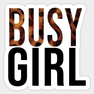 Busy Girl Tortoiseshell Pattern Study Motivation Sticker